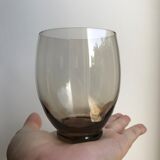 Set of 9 large design art deco smoked glass water glasses 30s