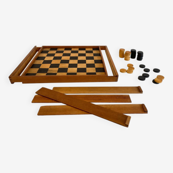 Game of checkers wood dovetail assembly vintage