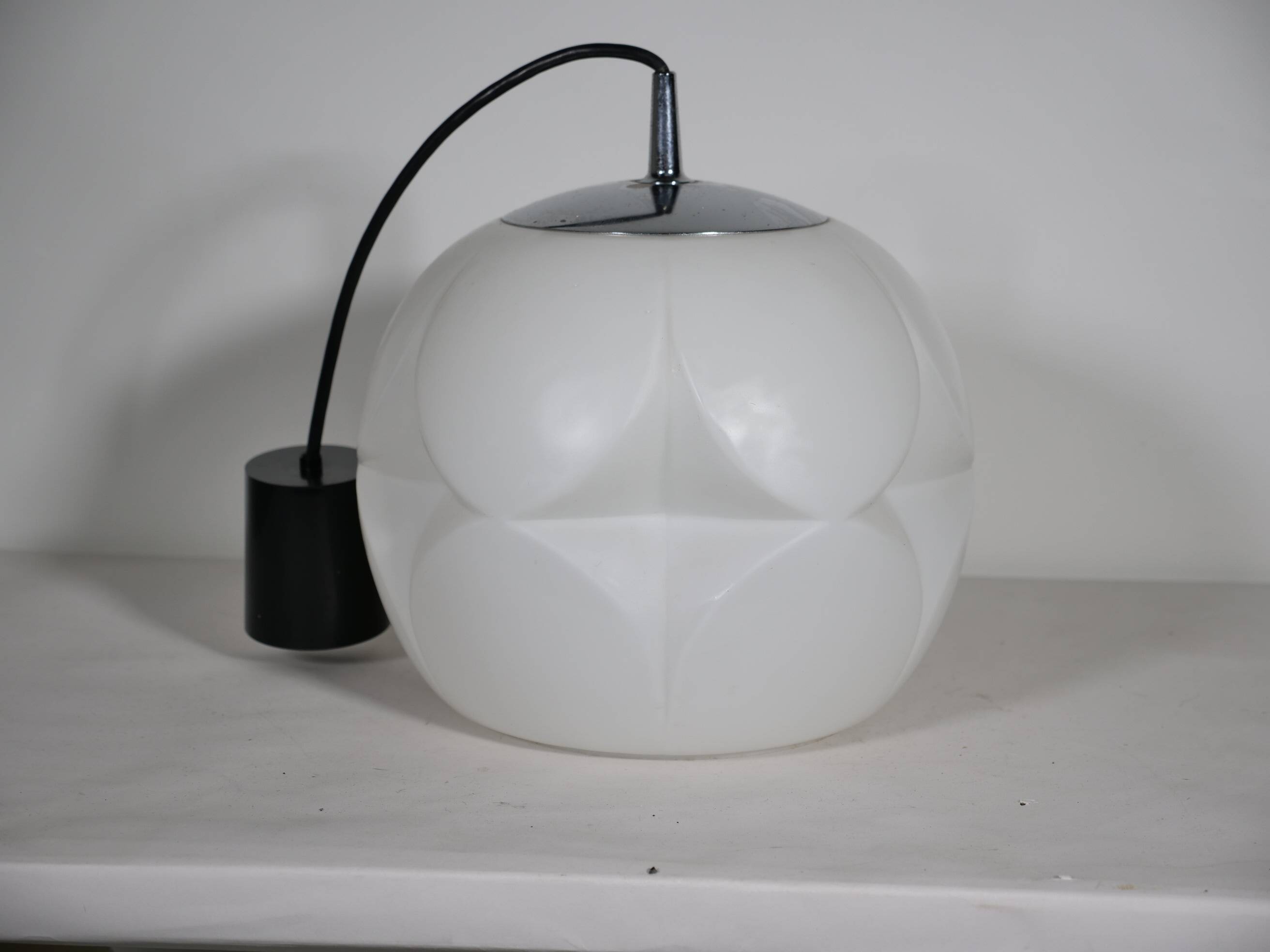 Ceiling Lamp Opal Glass 1970s Peill Putzler Design