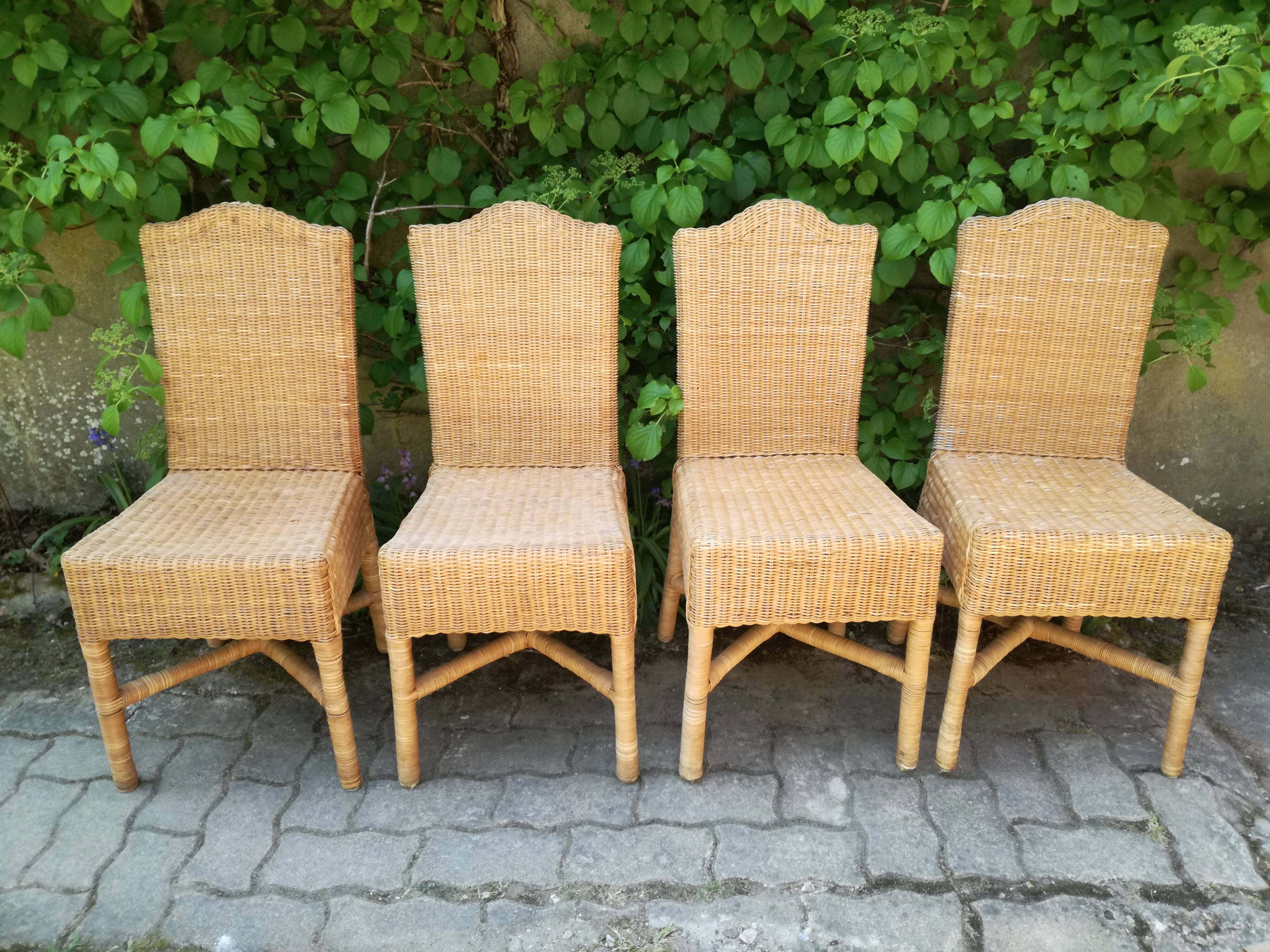 70's vintage bamboo and wicker chairs