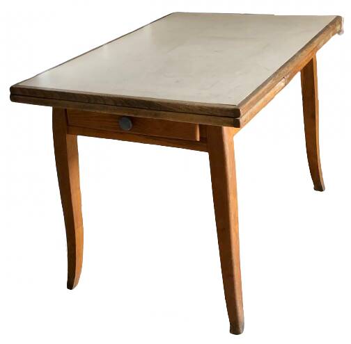 Table de cuisine vintage avec rallonge