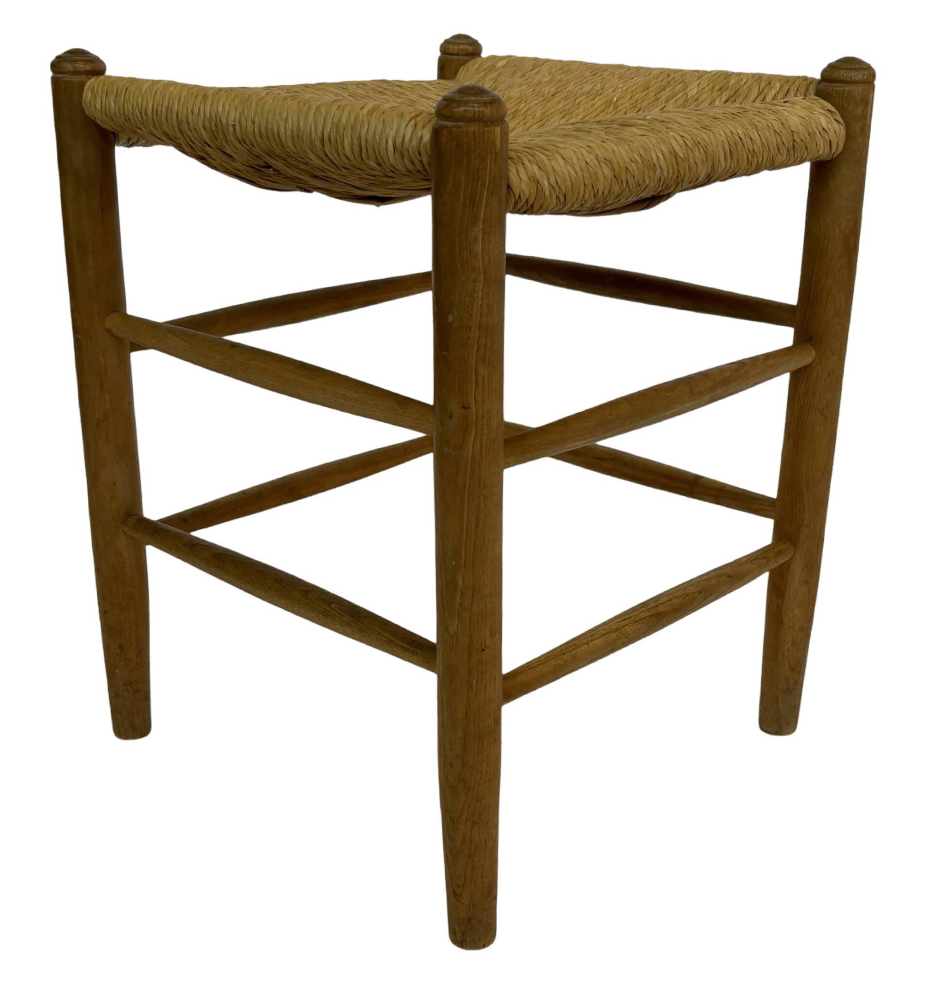 Vintage Danish papercord stool rope beech mid century '60s design