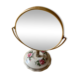Porcelain flowered table mirror - Bergère de France