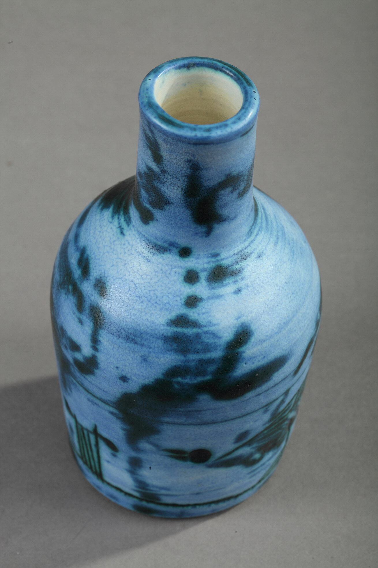 Blue enamelled vase by Jacques Blin (1920-1995)