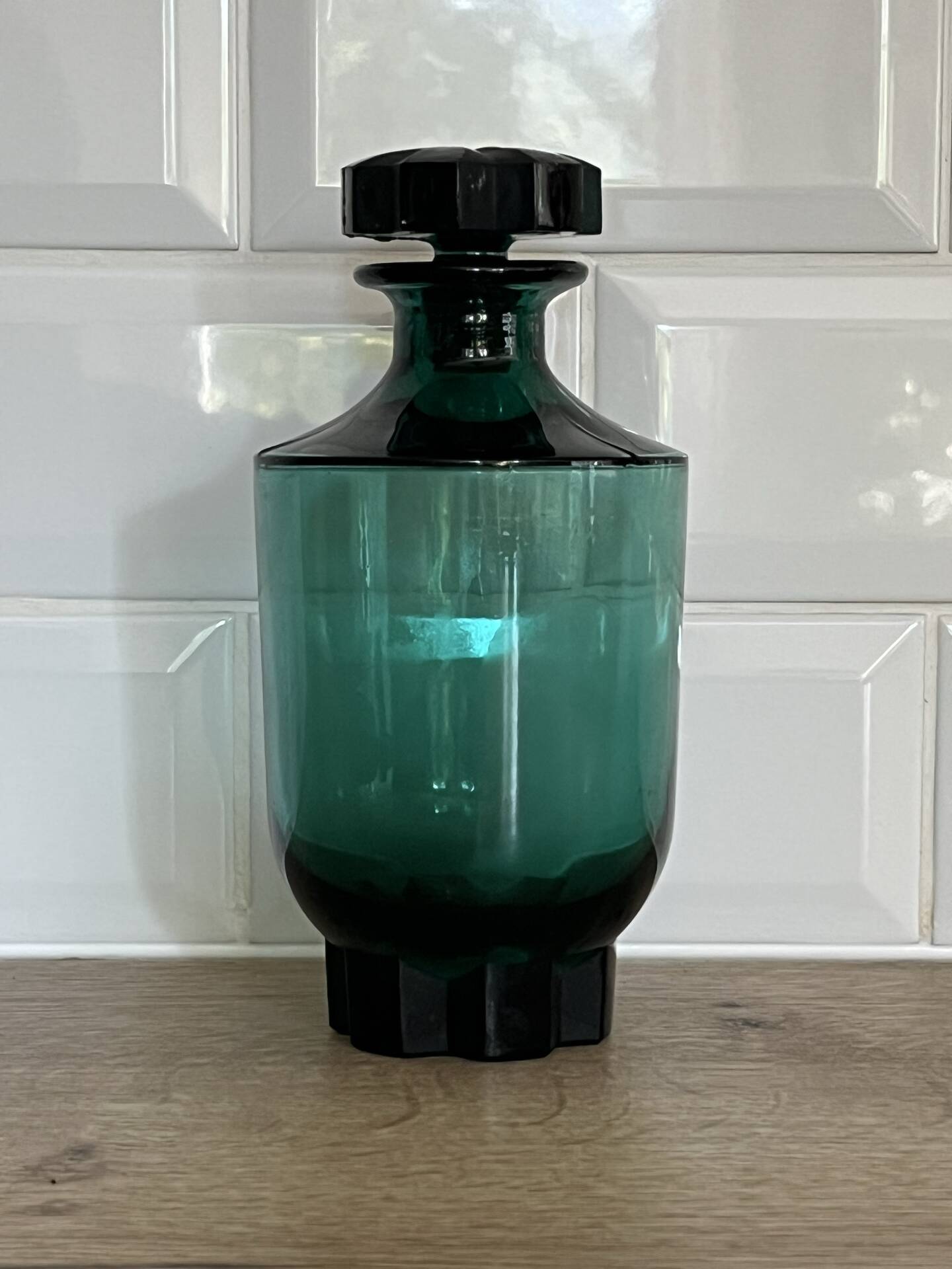 Art Deco glass bottle flask
