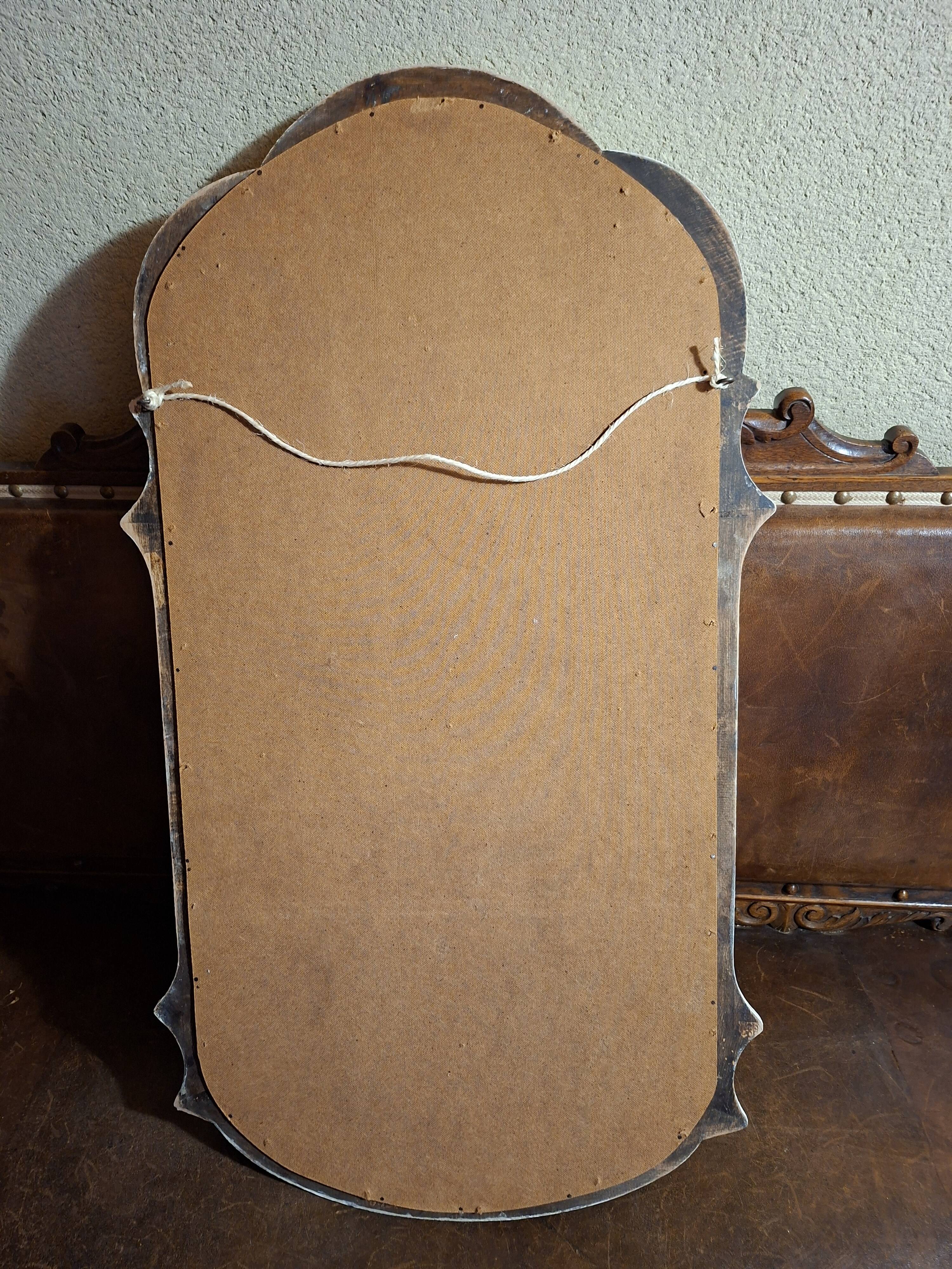 White patinated baroque mirror