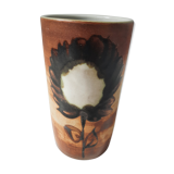 Vintage vase in enamelled stoneware La Colombe. Atelier Madeleine Brault.70s. 1970