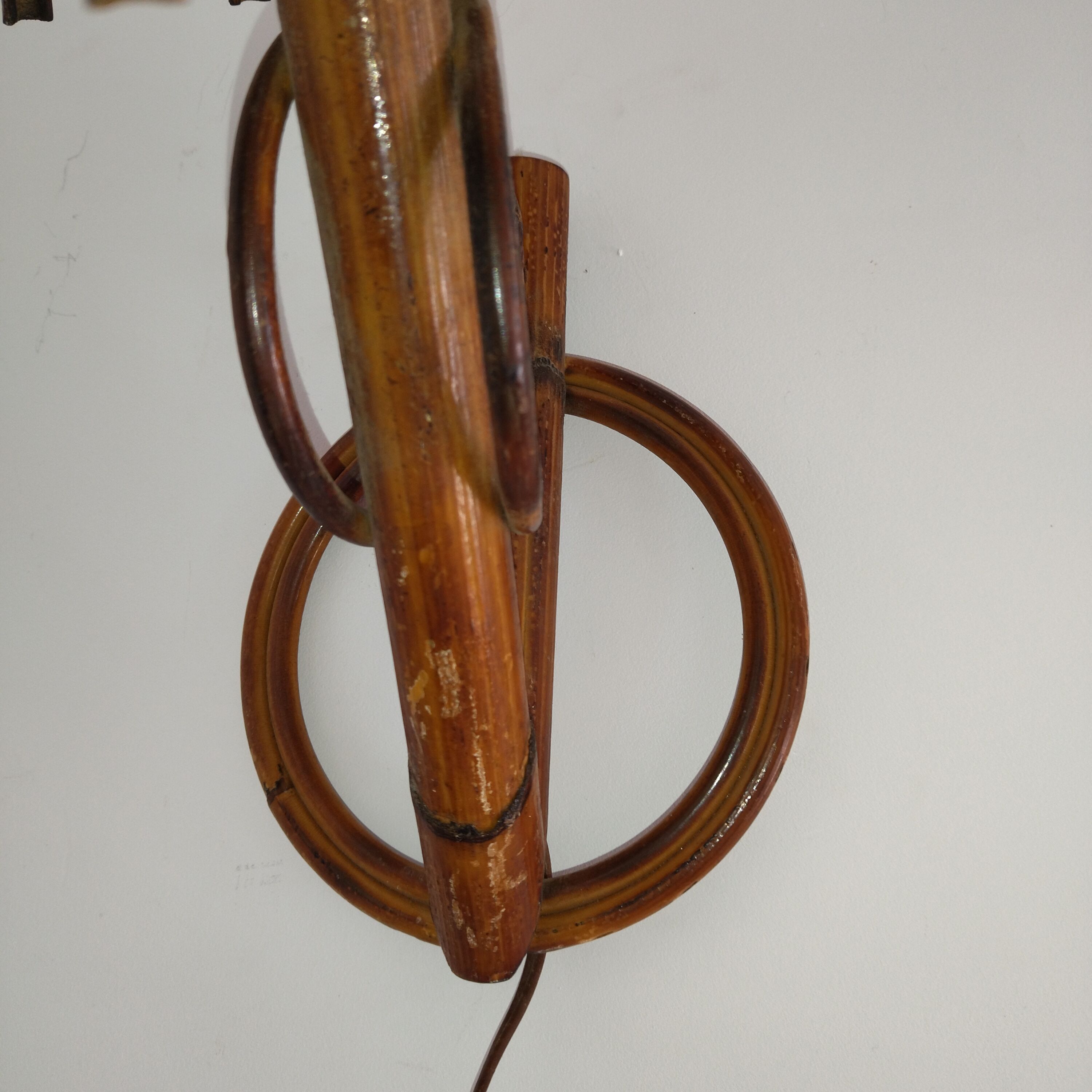 Rattan wall lamp 50s sognot 50's rattan wall light