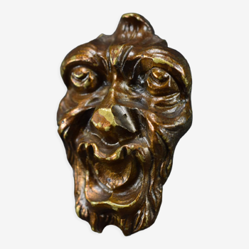 Bouton de porte poignée de placard vintage bronze tete visage mascaron