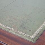 English style chesterfield desk with patina and a green leather top