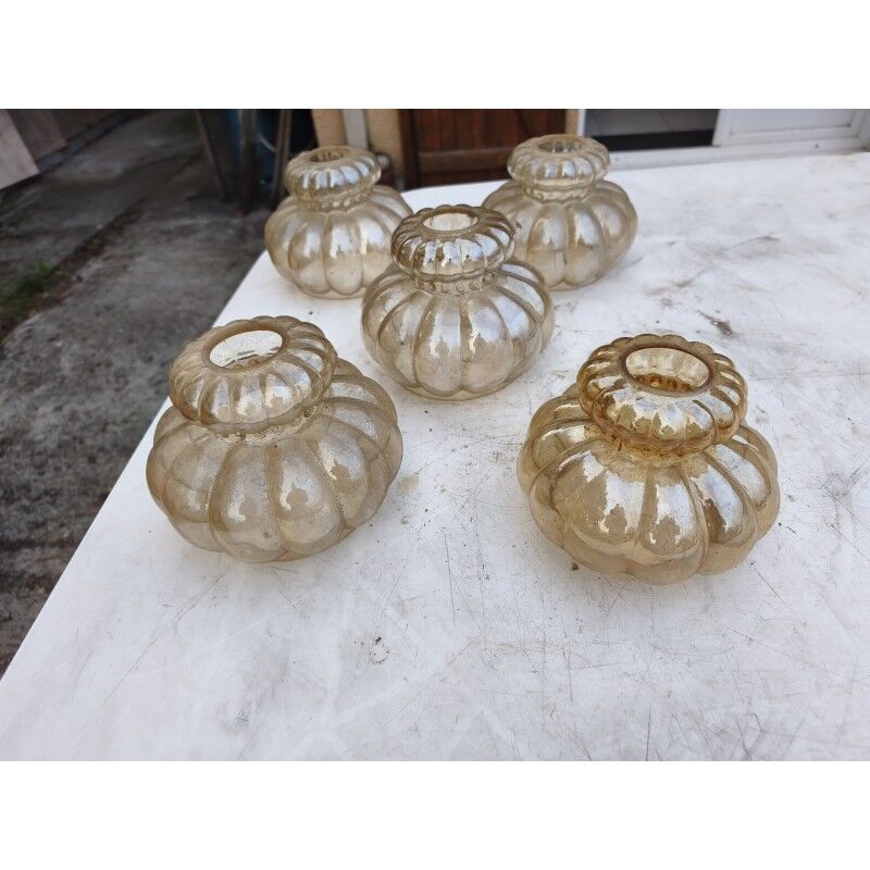 Lot de 5 tulipes verre couleur or