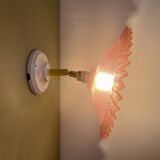 Vintage pink plastic lampshade wall light