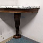 Console d'angle et son miroir Art déco en noyer, France vers 1920