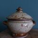 Covered sugar bowl in Puisaye stoneware signed Jean-Pierre Prud'homme