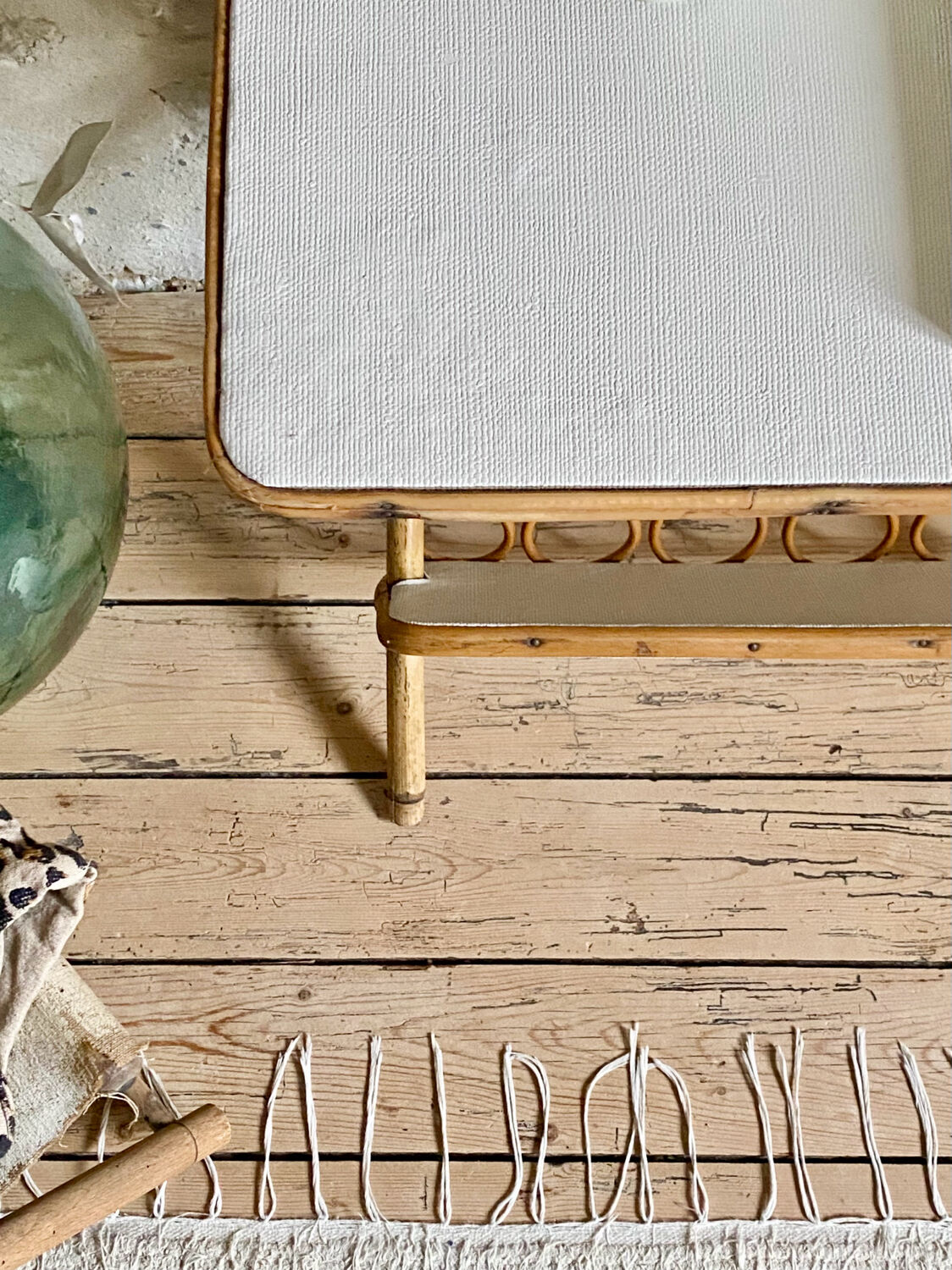 Rattan side table