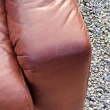 Pair of armchairs and De Sede sofa in cognac leather from the 70s/80s
