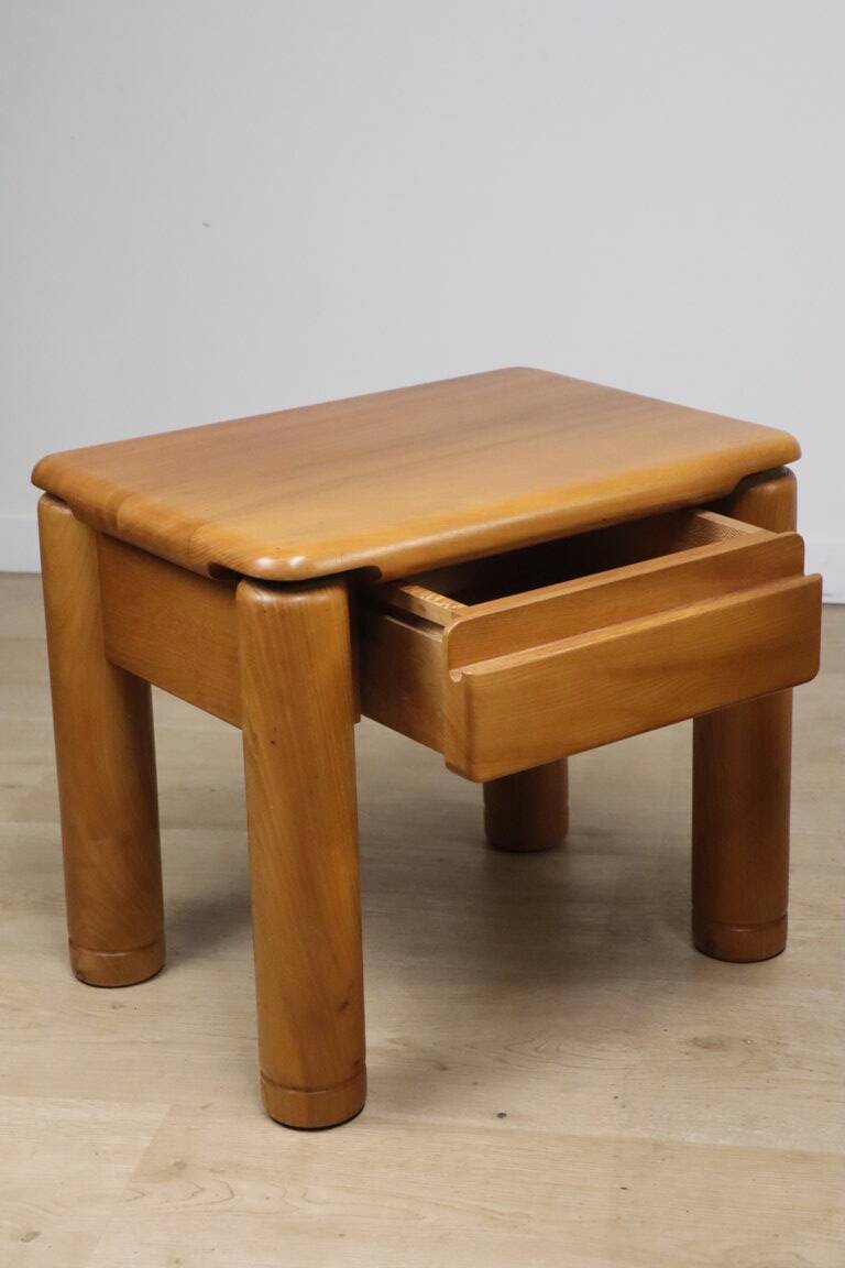 Pair of vintage elm bedside tables, 1970s