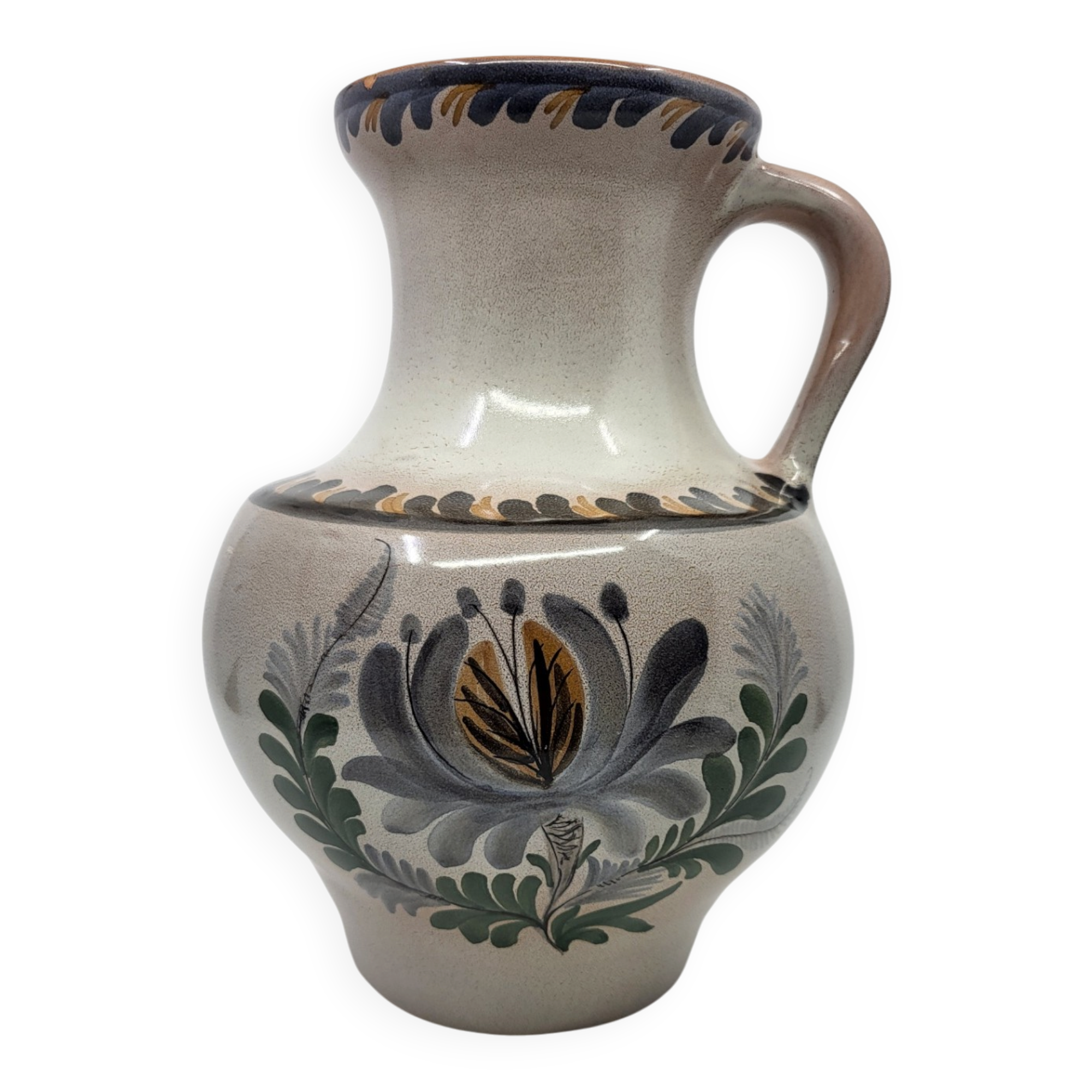 Vase, Jug Jean de Lespinasse (JdL) Hand Decorated France Vintage
