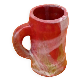 Tasse / Mug   Céramique traditionnelle à glaçure effet marbré