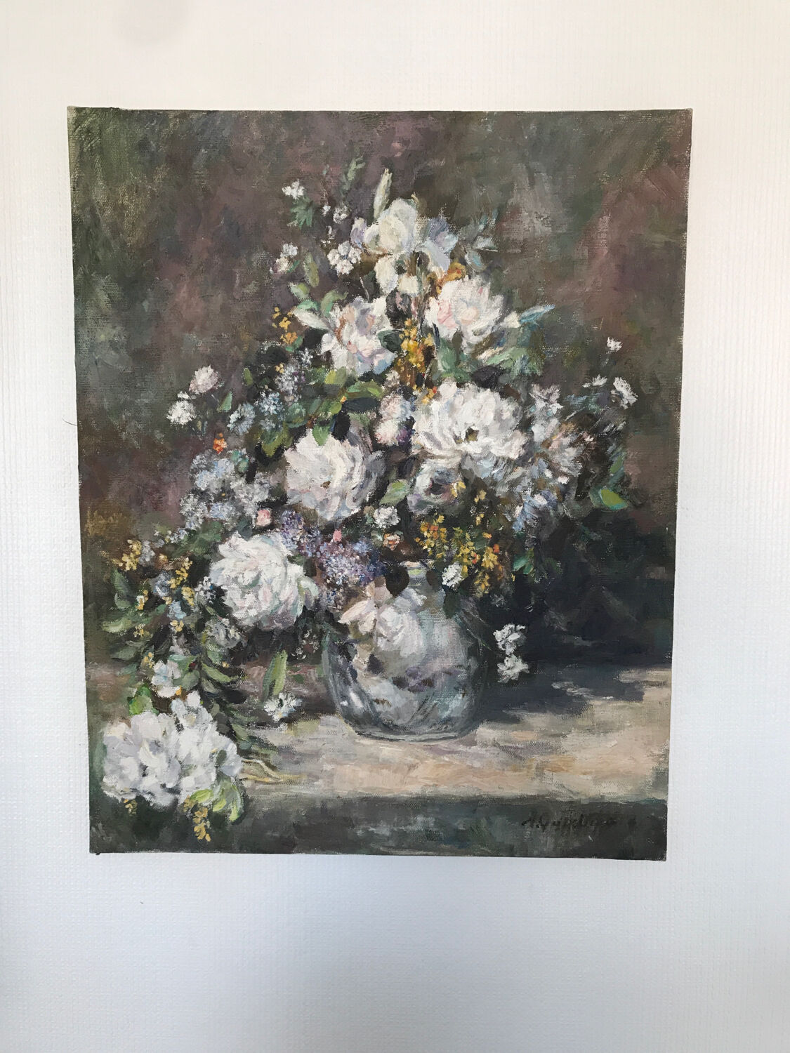 Painting flower bouquet still life