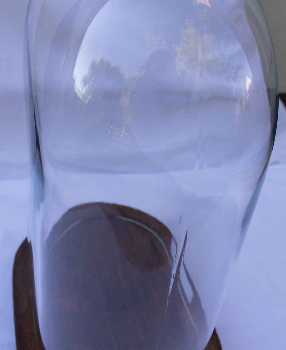 Oval glass wedding globe 28 cm high