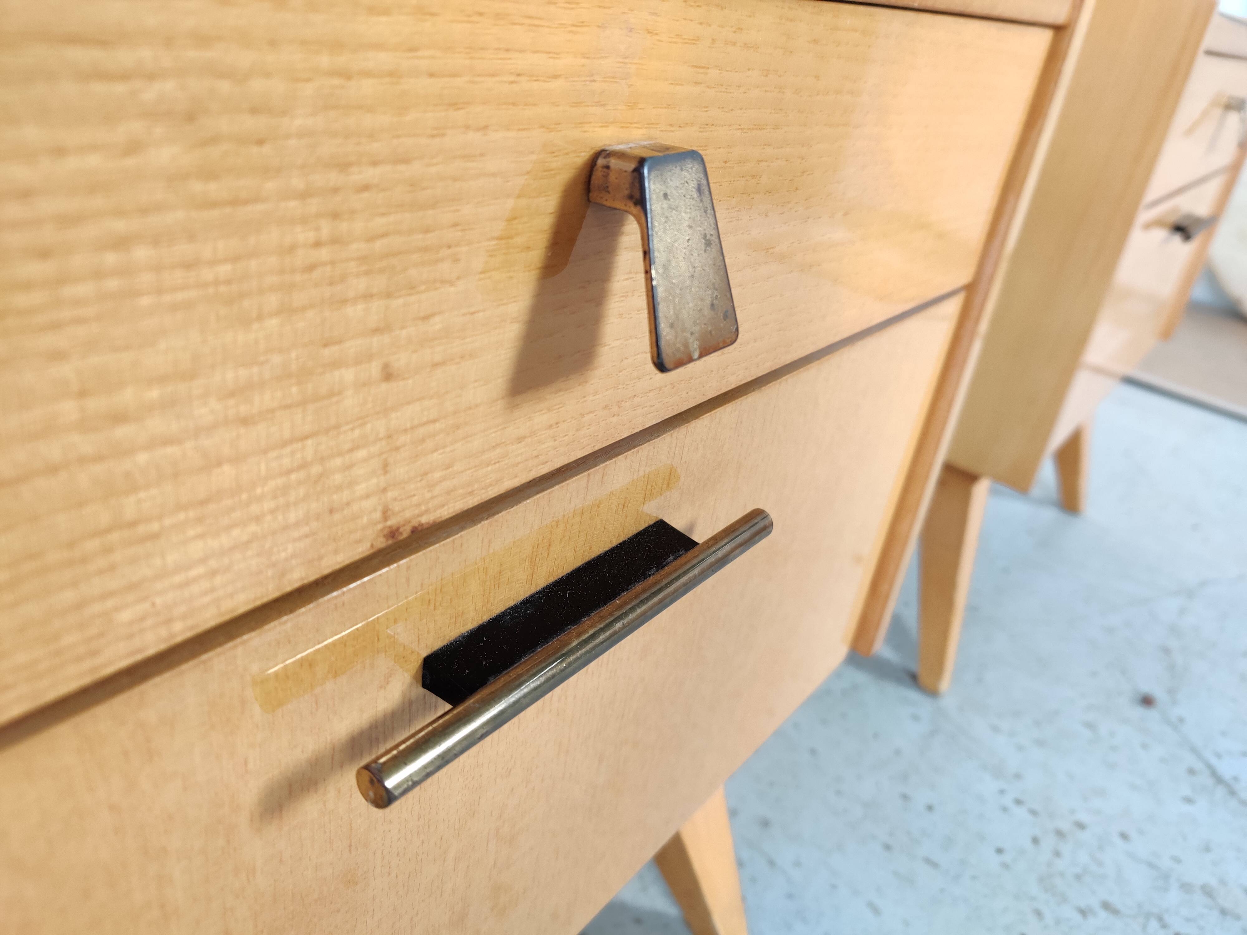 Pair of Scandinavian bedside tables, 50s/60s