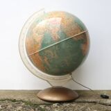 Very large illuminated world map by Illumina Proloisirs from 1964