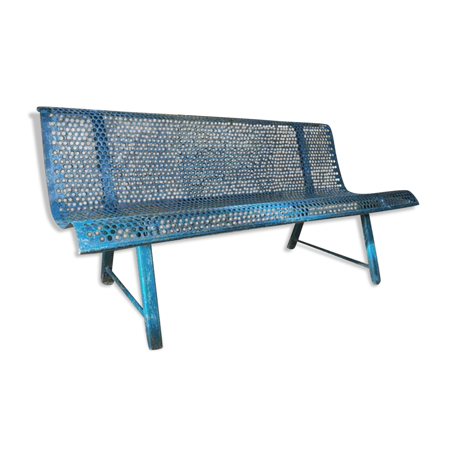 Public garden metal bench in 1950s