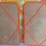 Vintage tryptic barber mirror orange 70s