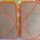 Vintage tryptic barber mirror orange 70s