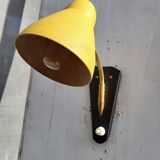 Yellow adjustable casserole wall light 1950