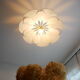 Suspension florale coton et rotin - suspension fleur.