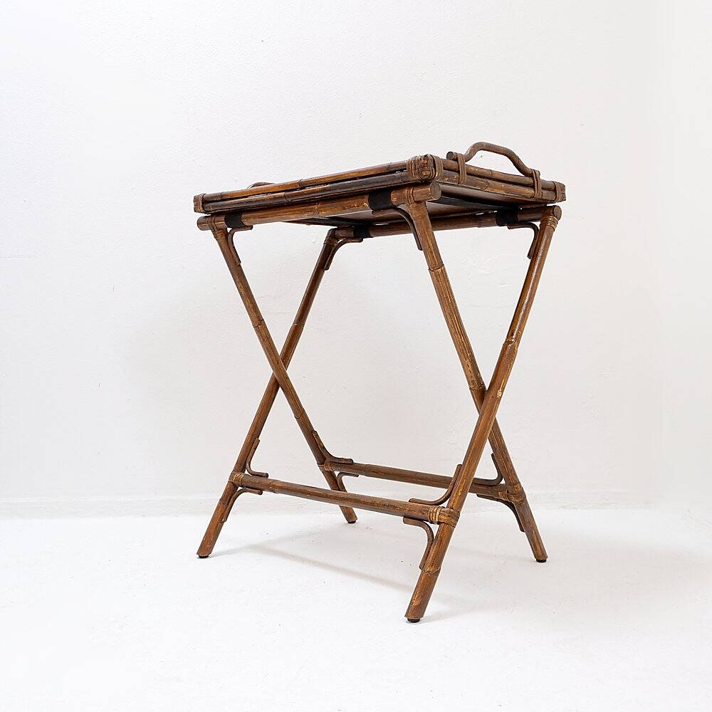 Mid-century colonial style bamboo folding table