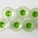 Set of 6 Vintage Limoncino Liqueur Glasses Green Stem Shot Glasses Bormioli