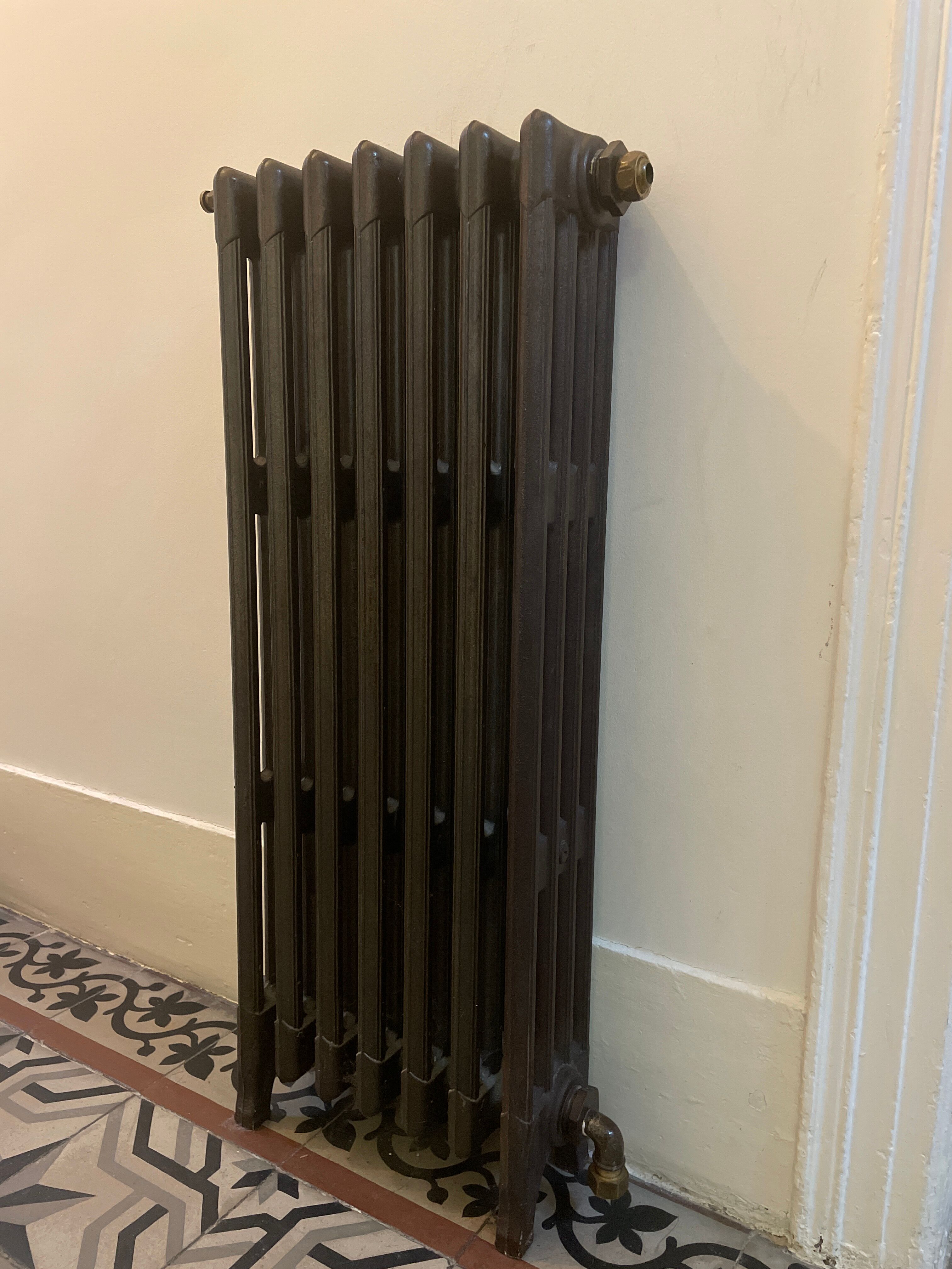 Old cast iron radiator renovated