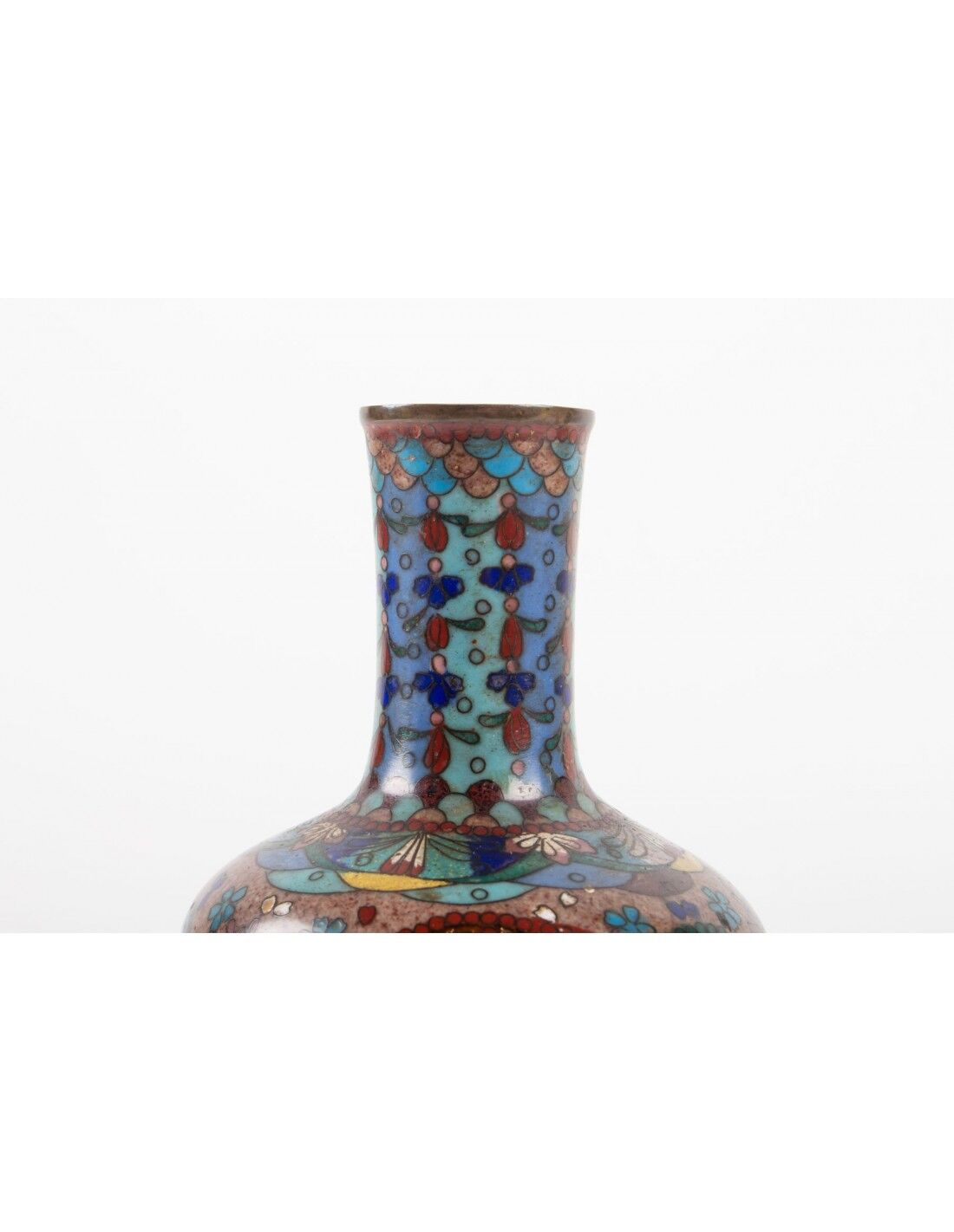 Pair of cloisonné bronze vases, china, xixth century