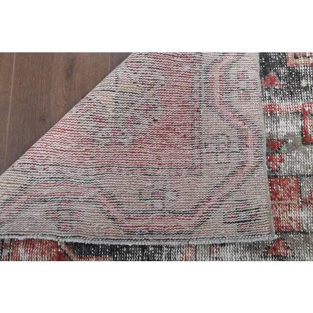 1960s Turkish Hand-Knotted Red Runner Rug 111x391