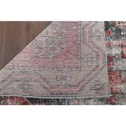 Tapis couloir rouge noué à la main turc des années 1960 111x391