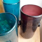 6 very old blown glasses