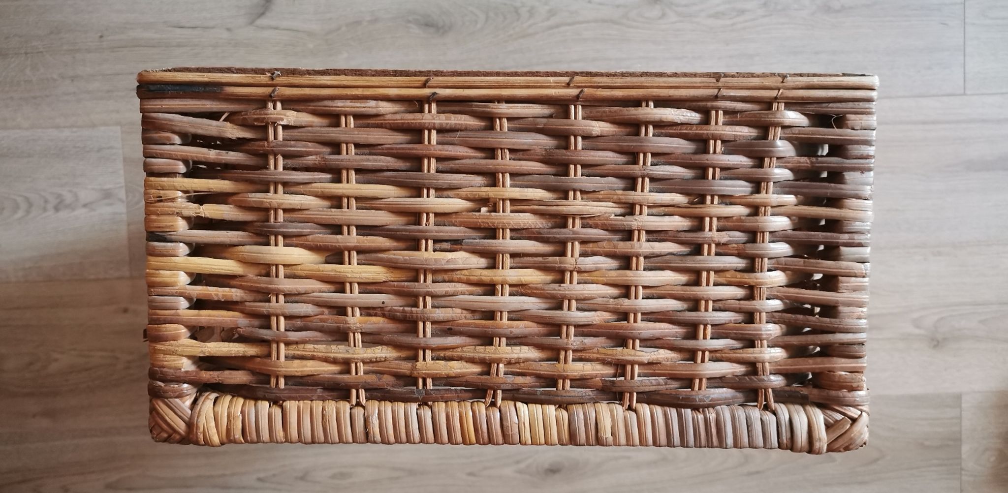 Grand tiroir panier osier rotin vintage ancien