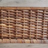 Grand tiroir panier osier rotin vintage ancien