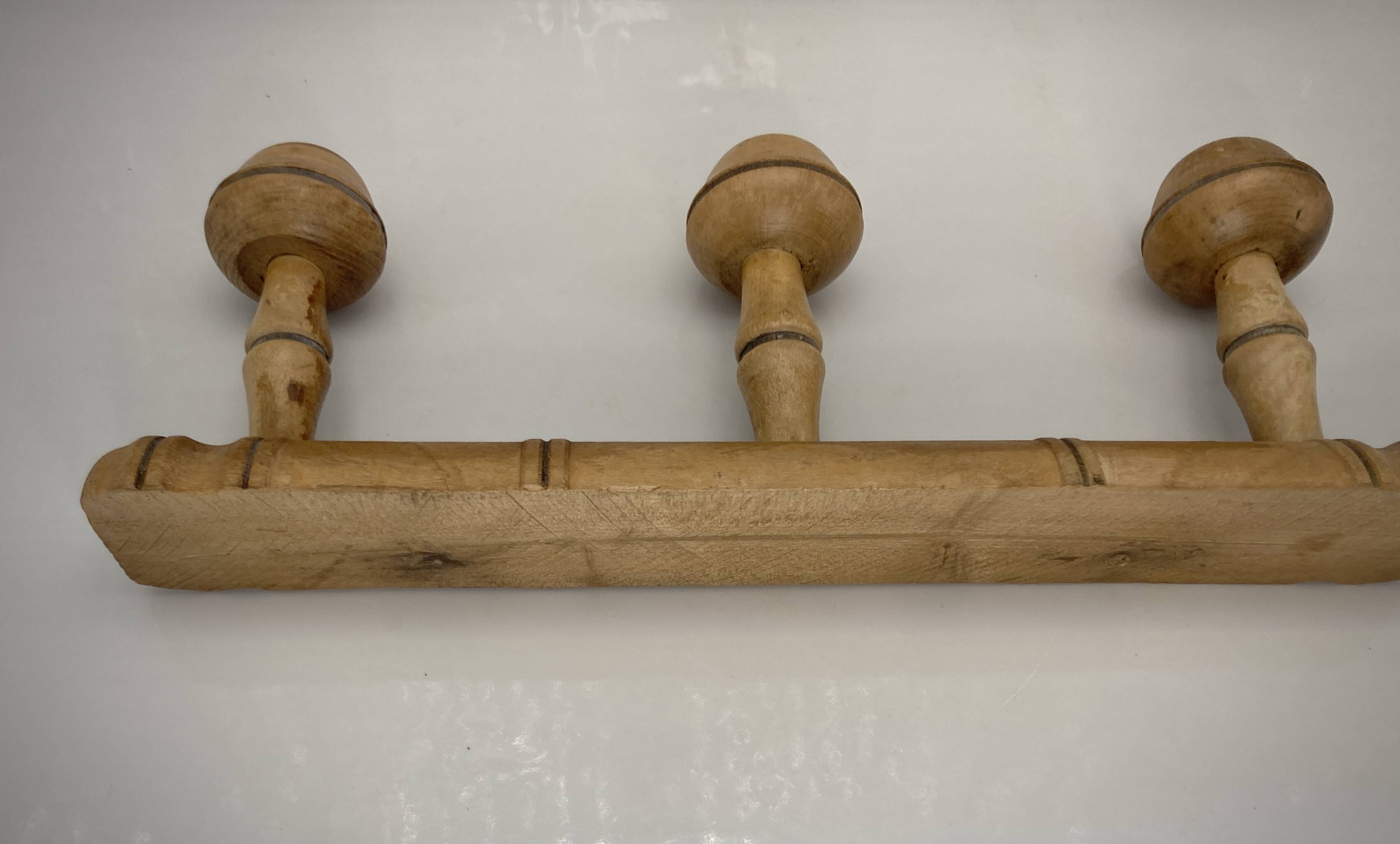 old Bamboo style wall coat rack