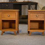Pair of oak bedside tables from the 1960s
