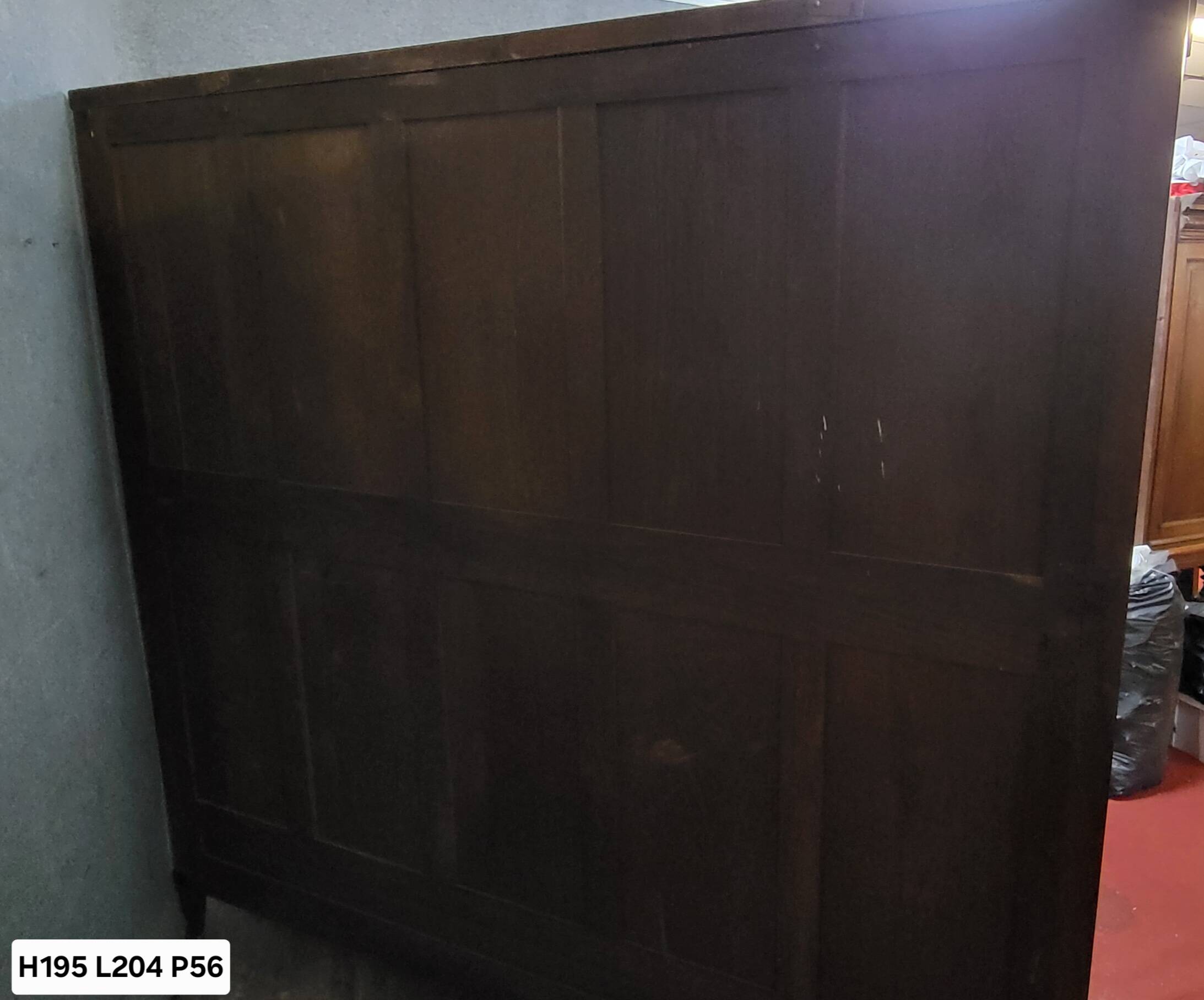 Large Art Deco bookcase wardrobe in mahogany and bronze.