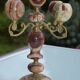 4-branch onyx and brass chandelier/candelabra