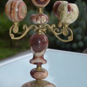 4-branch onyx and brass chandelier/candelabra