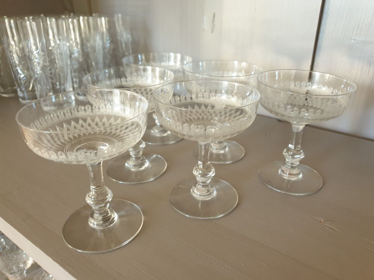 Old champagne glasses