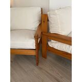 Pair of pine armchairs