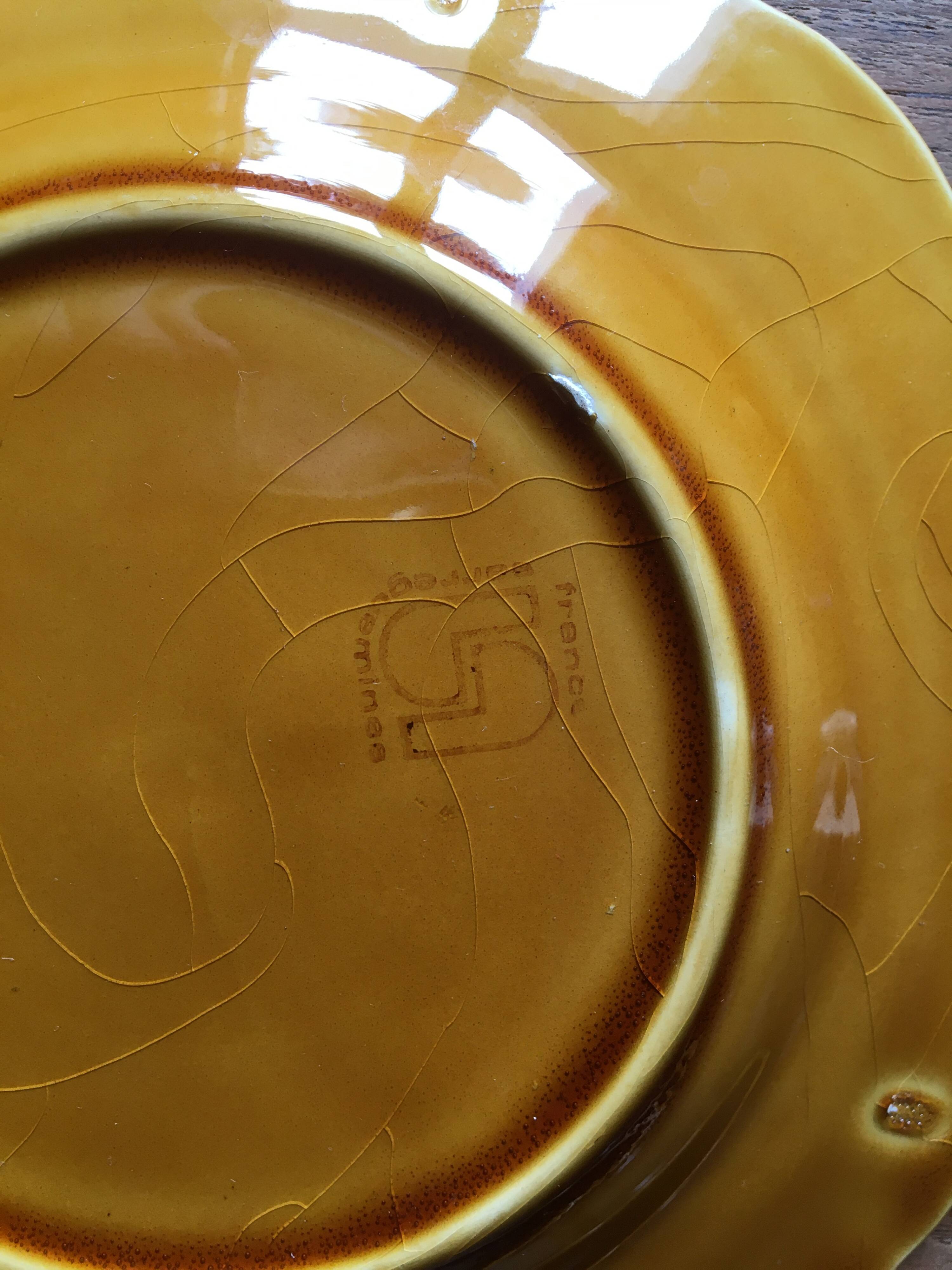 4 antique Sarreguemines earthenware dessert plates