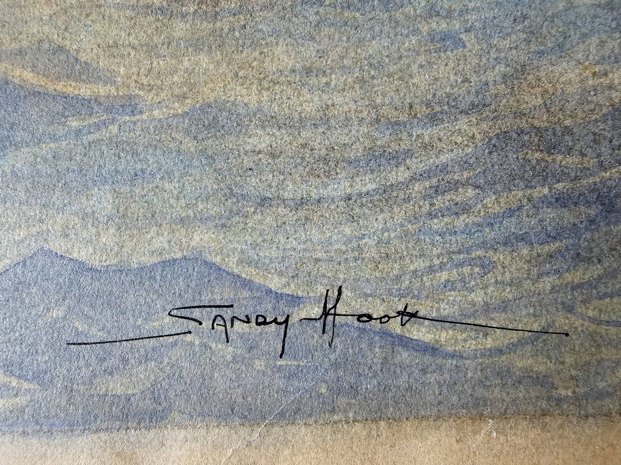 Watercolor of a liner at sea signed taboureau georges known as sandy-hook (1879-1960)